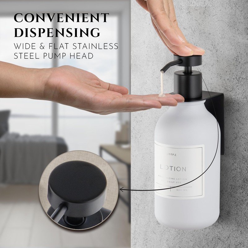 Shower Shampoo Dispenser Wall Mounted – 3 Refillable 16.9 oz