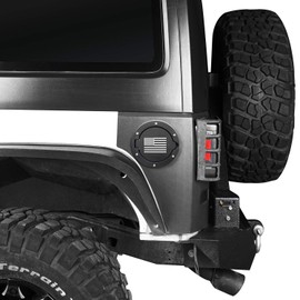 Hooke Road Wrangler Fuel Filler Door Gas Cap Tank Cover for 2007-2018 Jeep Wrangler JK Sahara Rubicon Sport 2/4 Doors (US Flag Accessories)