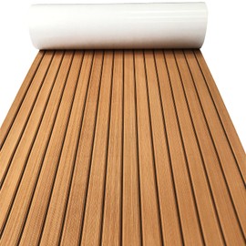 KXKZREN Boat Flooring EVA Foam Decking Sheet Faux Teak Marine Mat Marine Carpet Cooler Tops Non-Slip Self-Adhesive Flooring for Motorboat RV Yacht Kayak Swim Platform