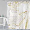 Shocur Marble Shower Curtain, Modern Luxury Cream and White Stone
