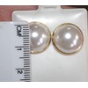 Majorca Pearl Round Dome 15MM Stud Earrings 14K Gold Filled