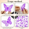FIMETEUG Butterfly Wall Decal, 48 PCS Purple, Butterfly Party Decorations,