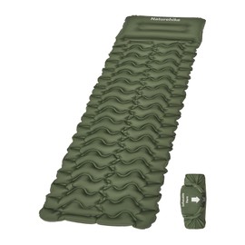 Naturehike Ultralight Inflatable Sleeping Mat - Sleeping Mat Lightweight Single Sleeping Mats Air Cushion Outdoor Compact and Moisture-proof for Backpacking, Camping, Entry Level (Olive Green, Single)