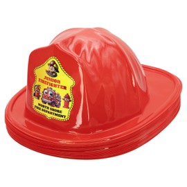 Kenco Kids Customizable Plastic Firefighter Hats -Choose your style, add your name or department (JR Firefighter, 100)