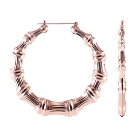Bamboo Hoop Earrings, Large Hip Hop Bamboo Earrings for Women Gold Plated Statement Oversized Bamboo Hoop Earrings Jewelry Set for Daily Wear Fashion Party Costume 80s/ 90s Rapper Accessories,