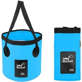 SVUPUE Collapsible Bucket, Folding Water Bucket, Multifunction Folding Bucket for Travel, Hiking, Fishing, 20L, blue