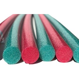 Solid Core Extra Long 60" Swim Noodles 6 Pack Deluxe Solid Core Foam Noodles (Red Green)