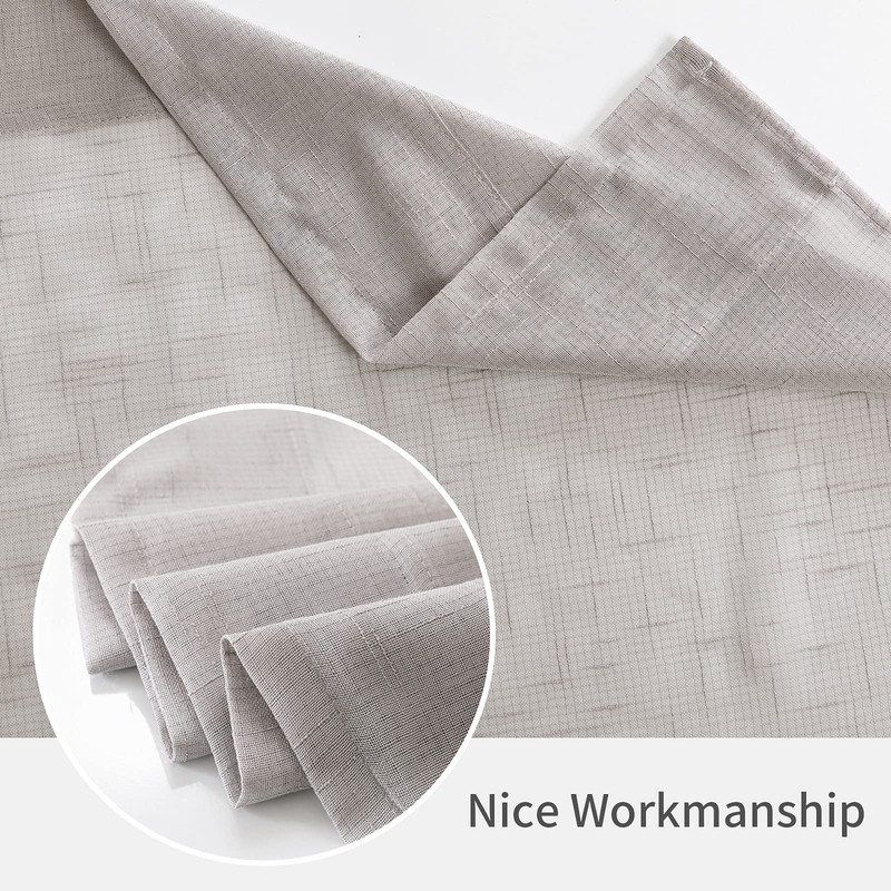 MIULEE Half Window Linen Sheer Curtain Valance Elegant Short Semitransparent