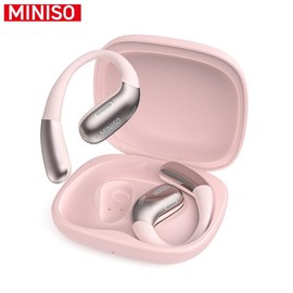 MINISO X28 Wireless Bluetooth Earbuds HIFI Sound Quality IPX5 Waterproof Wireless Gaming Headphones for Gaming Travel Sports Built-in Mic Headset Compatible with Phone Computer - Color: Pink