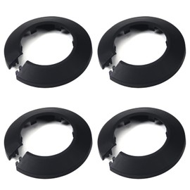 MroMax Fit 1.9" Outer Diameter Flange Water Pipe Cover Decoration Black Pipe Cover Radiator PP Plastic 50mm Escutcheon Pipe Collar for Wall Pipe Tube Decoration 4Pcs
