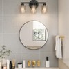 Growsun Black Round Mirror 24 inch, Wall Mounted Circle Mirror,