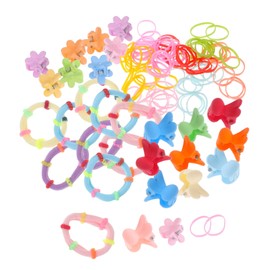 FOMIYES Cartoon Hairband Set 20 Hair Claw Clips 10 Hair Rings Elastic Comfortable Mixed Styles Storage Box Included