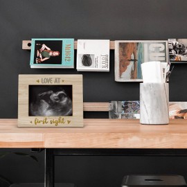 FONDCANYON Love at First Sight Picture Photo Frame,Gender Reveal Baby Shower First Time Mom Gifts,First Mother's Day Gifts Picture Frames (5x7 Inch Photo)