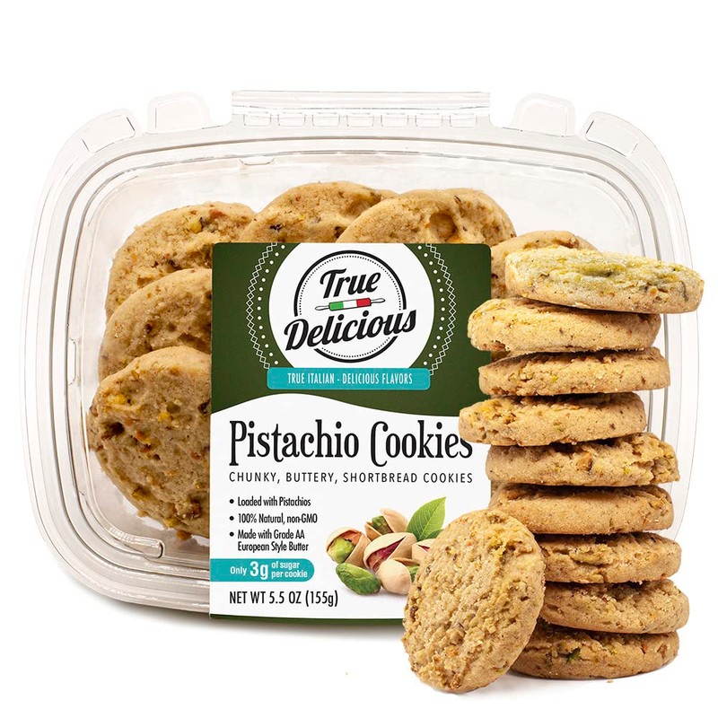 True Delicious SHORTBREAD COOKIES with Nuts, 6-pack collection, 2 containers