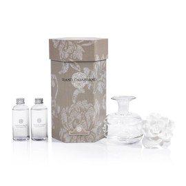 Zodax Zodax Grand Casablanca Porcelain Oil Diffuser - Home Fragrance Oil Diffuser Ideal for Living Room, Bathroom, Office - Flower Design - Gift Box Packaging Included - Versailles Tuberose - 6.76 Oz.