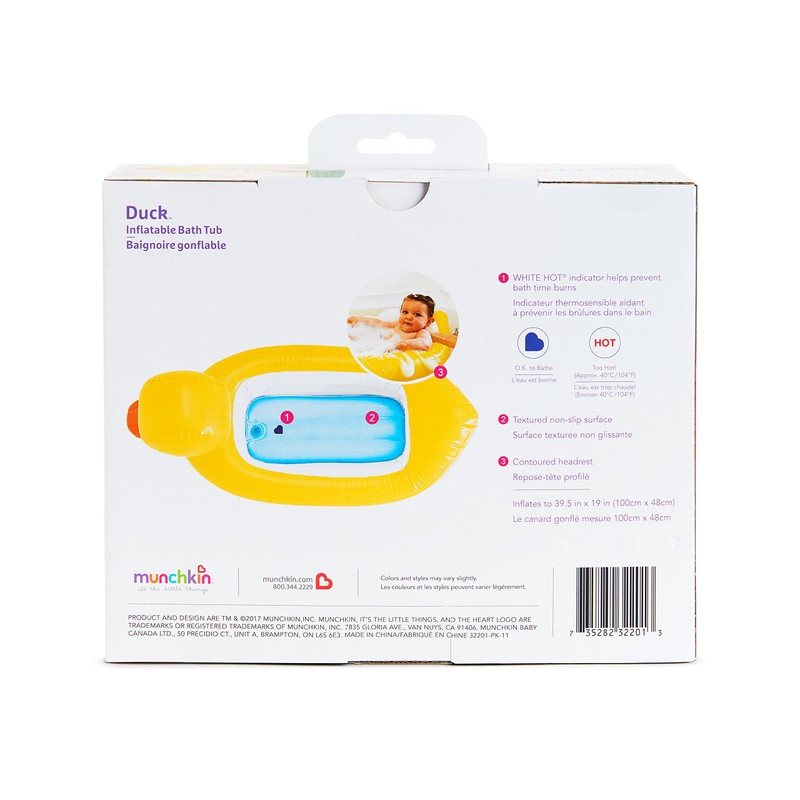 Munchkin® Duck™ Inflatable Baby Bathtub with White Hot® Heat Alert,