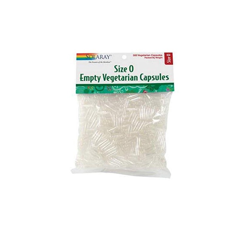 SOLARAY Empty Vegetarian Capsules, Size 0 | 500 Count