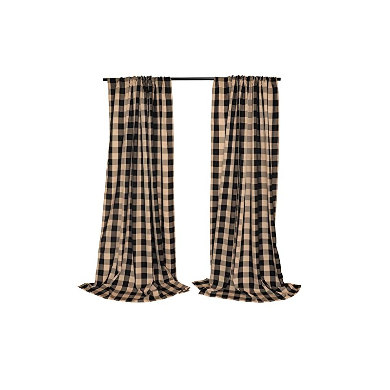 lovemyfabric Big Buffalo 2 Inch Checkered 100% Polyester Curtain Window