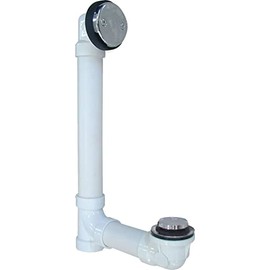 PROFLO PFWO300 1-1/2" PVC Tub Drain Trim/Fitting - Toe Tap - Chrome