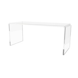 Marketing Holders Clear Acrylic Riser Display Stand 10” Wide x 4" Deep Merchandise Retail Showcase Elongated Bench Clear Plexiglass Counter or Tabletop Decor Platform