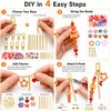 Metacipher 480 Pcs Keychain Making Kit with Alphabet Beads, Charms