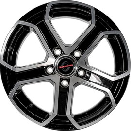 TASKMASTER TRINITY 15x6 Trailer Wheel Rim 5x4.5 Bolt Pattern Black Machined Face 5 Spoke Aluminum Trailer Rim 3.19 Center Bore 2835 Load Carry Capacity