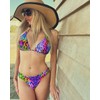 RELLECIGA Women's Swimwear Bikini Top Triangle Top, neon leopard