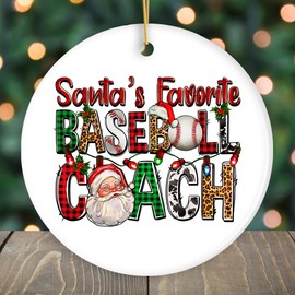 Santa’s Favorite Baseball Coach Christmas Ornament