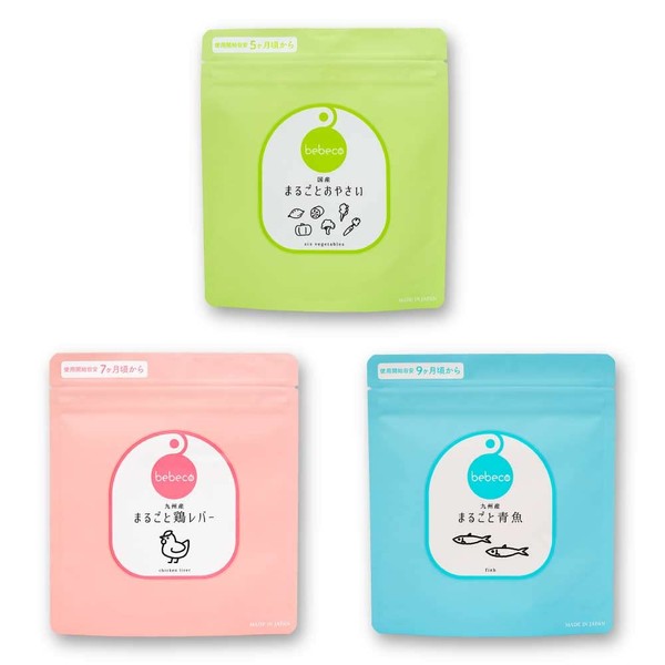 bebeco Whole Baby Food Set of 3 Types (Lever+Fish+Vegetables)