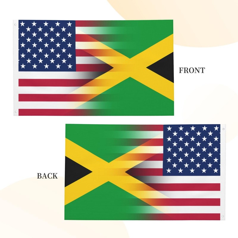American flag and Jamaican flag 3x5 FT Double-Sided Printed Flag