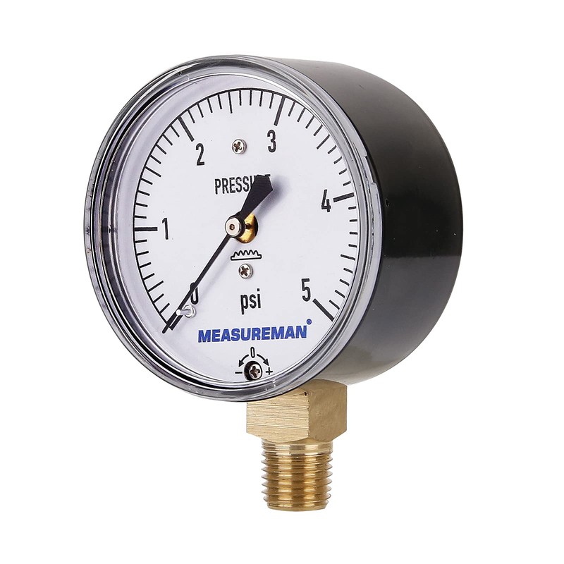 MEASUREMAN Diaphragm Type Capsule Low Pressure Gauge, 2-1/2" Dial, 1/4"