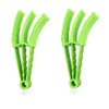 2Pcs Wet Dry Venetian Window Blind Cleaner Microfiber Brush 3 Pronged Washable Duster (Green)