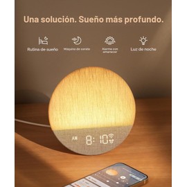 Dreamegg Sunrise 1 Despertador con Luz Amanecer y Sonidos para Dormir MBZ226-US