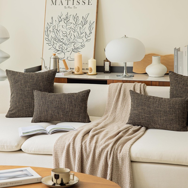 Kevin Textile Textural Faux Linen Throw Cushion Pillow Covers Shams