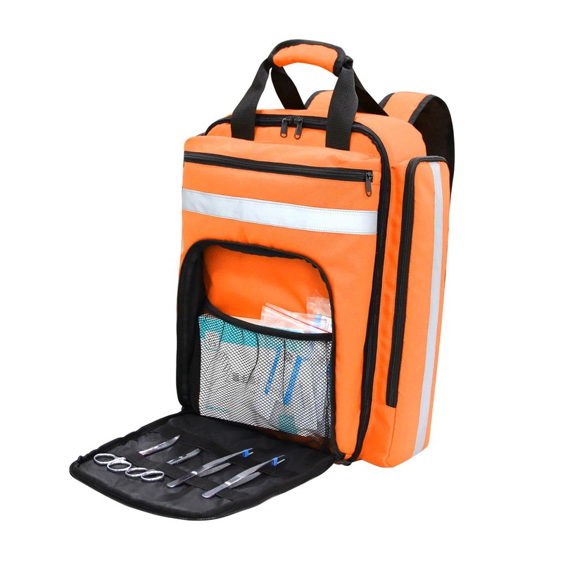 First Aid Bag Multi-Pocket Empty Emergency Backpack First Responder Trauma