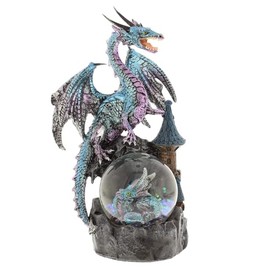 Widdop Blue Dragon on a Waterball Figurine by Mystic Legends