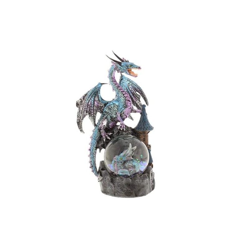 Widdop Blue Dragon on a Waterball Figurine by Mystic Legends