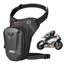 YYTECH Motorcycle Leg Bag, Leg Bag for Men and Women, Waterproof Hard Shell Leg Bag, Motorcycle Waist Bag, Motorcycle Thigh Bag with Adjustable for Running, Cycling, Motorcycle, Black, Unisex