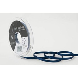 Berisfords Double FACE Poly Satin Ribbon, Navy, 5 mm