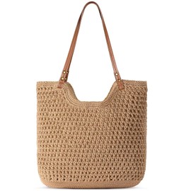 Shimmerz Crochet Beach Bag for Women, Summer Beach Shopping Bag, Soft Braided Handbags, Shoulder Bag for Holiday