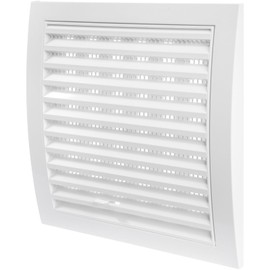 Repa Market White Adjustable Ventilation Grill - Louvered Air Vent Covers for Walls, Ceiling Outside and Inside - 190 x 190 mm / 7.48" x 7.48" Inch - Bathroom, Shed Ventilation Cover with Mesh Screen