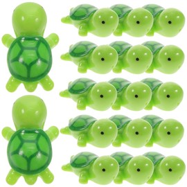 LUOZZY 20Pcs Mini Tortoise Decors Fake Sea Turtle Models Miniature Animals Figurines Bonsai Fairy Garden Decor, Light Green