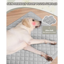 NUPIDA Orthopedic Dog Beds for Medium Dogs Waterproof Dog Bed with Removable Washable Cover and Non-Slip Bottom, Quilting Dog Bed for Crate, 29x18 Inch, Light Gray