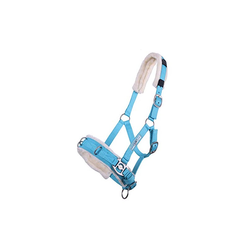 QHP Cavesson / Halter Combination Faux Fur Padding 3 Stainless