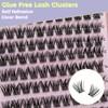MIKIWI Self Adhesive Eyelashes, 10-16mm Pre Glued Eyelashes Clusters No
