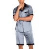 Ekouaer Men Silk Pajamas Set Button Down Satin Sleepwear 2