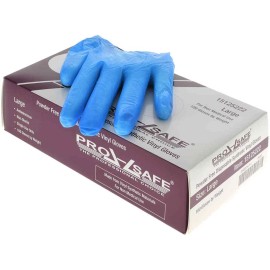 1,000 Count Synthetic 3 mil Blue Vinyl Gloves, Size Large (10 boxes of 100)