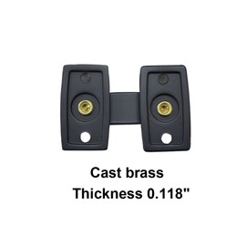 QCAA Solid Brass Shutter Bar/Door Latch, 7/8" x 2-3/32", Polish Brass, 2 Pack, Made in Taiwan