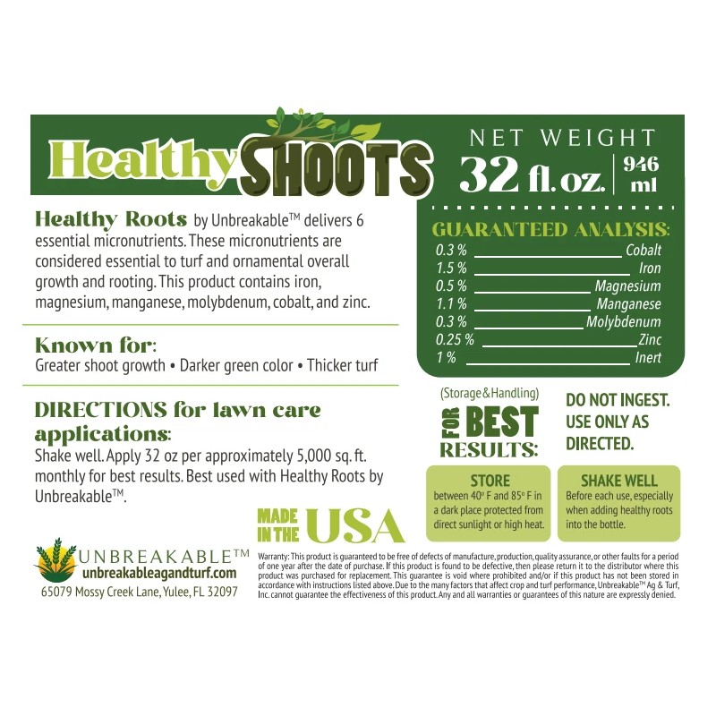 UnbreakableTM Healthy Shoots 1qt & Roots 2oz Combo (micro-nutrien