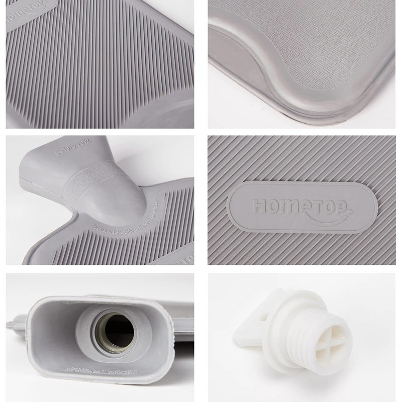 HomeTop Premium Classic Rubber Hot or Cold Water Bottle with